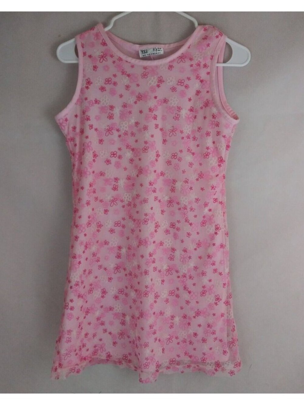 You Kids By Younique Girl's Pink Floral Sleeveless Dress Size Small